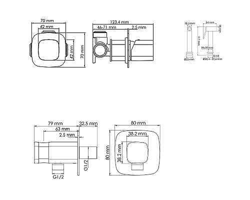 Гигиенический душ со смесителем WasserKRAFT Naab A8651.326.057.136 Хром