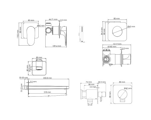 Смеситель для ванны WasserKRAFT Havel A3651.282.284.285.194.286 Золото матовое