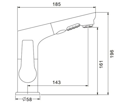 Смеситель для кухни D-Lin D158374-A Черный матовый