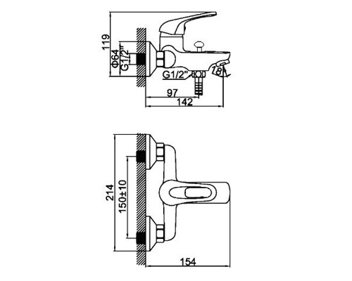 Смеситель для ванны D-Lin D130628 Хром