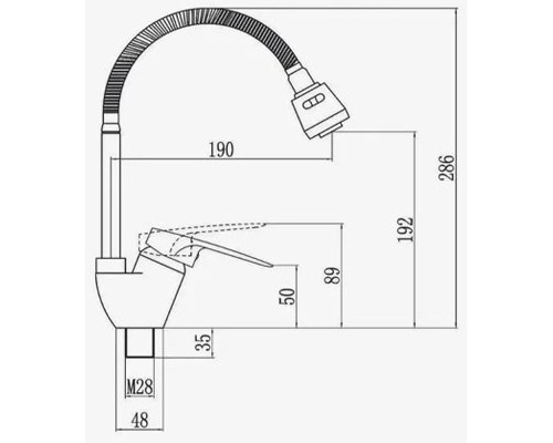 Смеситель для кухни D-Lin D150628-1T Хром Черный