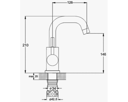 Смеситель для раковины D-Lin H110315-L Сатин