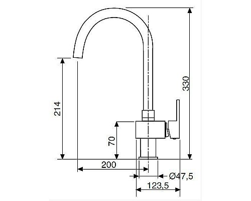 Смеситель для раковины Cezares Unika UNIKA-LSM1-A-NOP-W0 Черный матовый