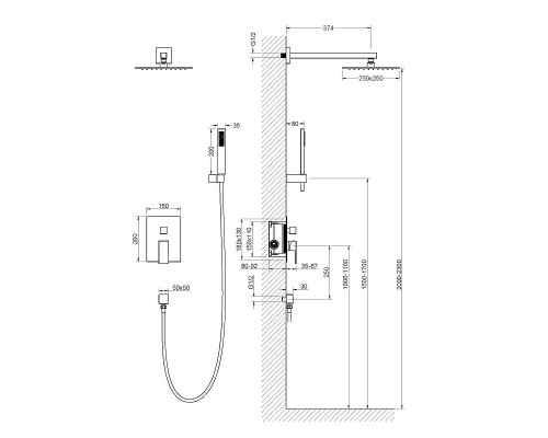 Душевая система Timo Selene SX-2069/16SM Белая матовая