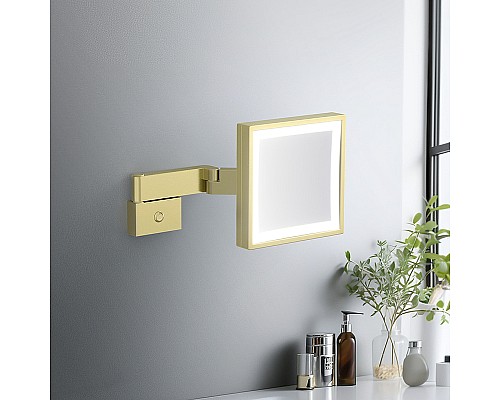 Косметическое зеркало Timo Selene 17074/17 с подсветкой Золото матовое