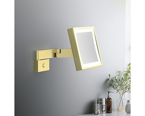 Косметическое зеркало Timo Selene 17074/17 с подсветкой Золото матовое