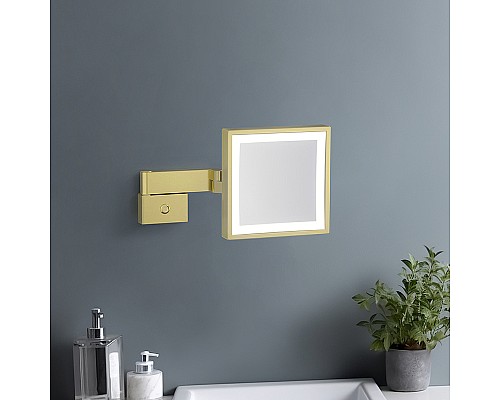 Косметическое зеркало Timo Selene 17074/17 с подсветкой Золото матовое