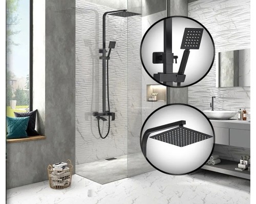 Душевая система ALMAes ECO GK-0315 Черная матовая