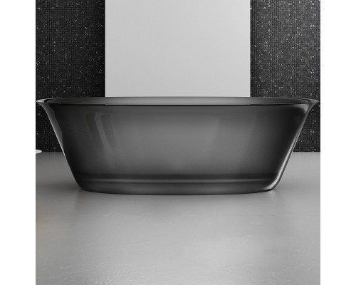 Ванна из полиэфирной смолы Abber Kristall 170х75 AT9707Onyx Черная без гидромассажа