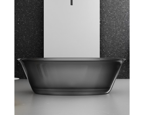 Ванна из полиэфирной смолы Abber Kristall 170х75 AT9707Onyx Черная без гидромассажа