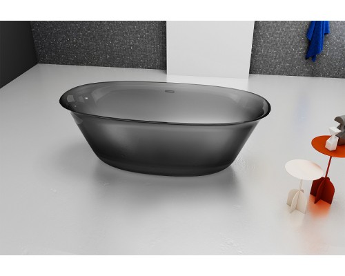 Ванна из полиэфирной смолы Abber Kristall 170х75 AT9707Onyx Черная без гидромассажа