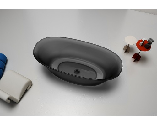 Ванна из полиэфирной смолы Abber Kristall 170х75 AT9707Onyx Черная без гидромассажа