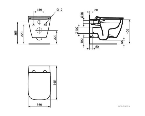 Унитаз Ideal Standard I.Life B T533001 подвесной с сиденьем Микролифт