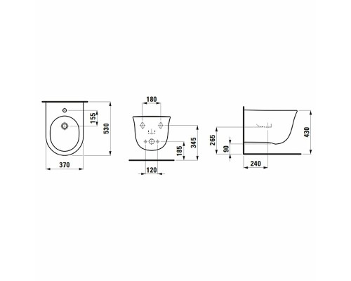 Биде Laufen New Classic 8.3085.1.400.302.1 подвесное Белое