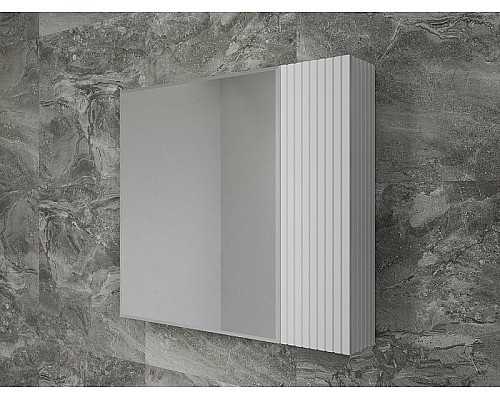 Зеркальный шкаф Style Line Стокгольм 80 ЛС-00002324 Белый рифленый софт