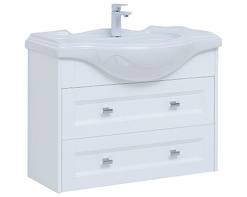 Тумба с раковиной Aquanet Монте 85 306204 подвесная Белая матовая