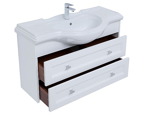 Тумба с раковиной Aquanet Монте 85 306204 подвесная Белая матовая