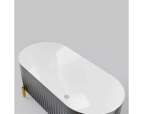 Акриловая ванна Black&White Swan SB310 Grey 170x78 Серая матовая Белая глянцевая без гидромассажа
