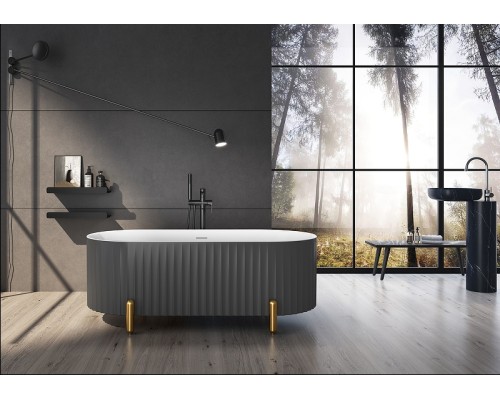Акриловая ванна Black&White Swan SB310 Grey 170x78 Серая матовая Белая глянцевая без гидромассажа