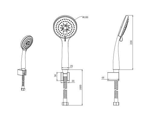 Душевая система Aquatek Вега AQ1072CR Хром