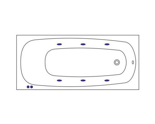 Акриловая ванна Whitecross Layla Slim 180x80 с гидромассажем