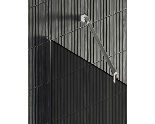 Душевая перегородка Maybah Glass 1090x1950 в широком профиле Хром матовый стекло графитовое матовое