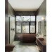 Душевая перегородка Maybah Glass 1090x1950 в широком профиле Черный стекло сатиновое
