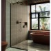 Душевая перегородка Maybah Glass 1090x1950 в узком профиле Черный стекло бронзовое