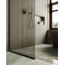Душевая перегородка Maybah Glass 1090x1950 в узком профиле Черный стекло бронзовое