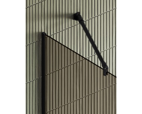 Душевая перегородка Maybah Glass 1090x1950 в узком профиле Черный стекло бронзовое