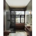 Душевая перегородка Maybah Glass 1090x1950 в узком профиле Черный стекло графитовое матовое