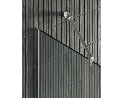 Душевая перегородка Maybah Glass 1090x1950 в узком профиле Хром матовый стекло сатиновое