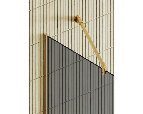 Душевая перегородка Maybah Glass 1090x1950 в узком профиле Золото стекло графитовое