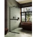 Душевая перегородка Maybah Glass 1090x1950 в узком профиле Черный стекло сатиновое