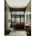 Душевая перегородка Maybah Glass 1090x1950 в узком профиле Черный стекло сатиновое