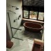 Душевая перегородка Maybah Glass 1090x1950 в узком профиле Черный стекло сатиновое