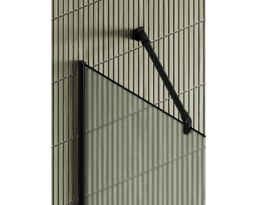 Душевая перегородка Maybah Glass 1090x1950 в узком профиле Черный стекло сатиновое