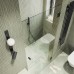 Душевая дверь Maybah Glass 705x1950 на петлях Черный стекло прозрачное