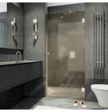 Душевая дверь Maybah Glass 705x1950 на петлях Хром глянцевый стекло бронзовое матовое