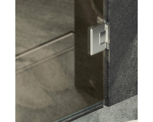 Душевая дверь Maybah Glass 705x1950 на петлях Хром глянцевый стекло бронзовое матовое