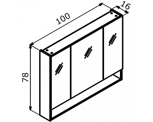 Зеркальный шкаф Orka Malta 100 3001309 Кашемировый матовый