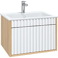 Тумба под раковину Onika Дайлер 60 106150 подвесная Белая Дуб сонома