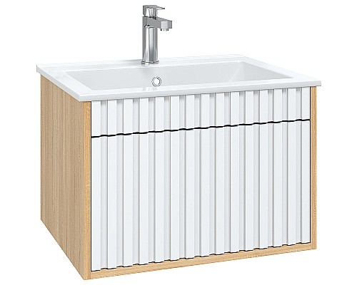 Тумба под раковину Onika Дайлер 60 106150 подвесная Белая Дуб сонома