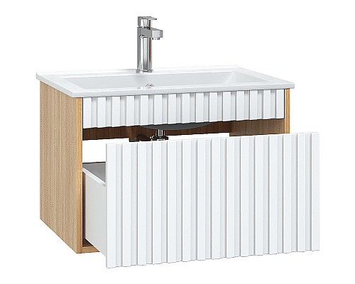 Тумба под раковину Onika Дайлер 60 106150 подвесная Белая Дуб сонома