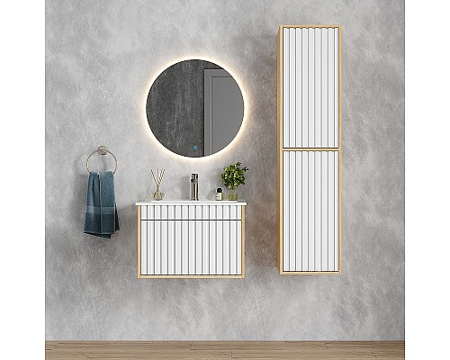 Тумба под раковину Onika Дайлер 60 106150 подвесная Белая Дуб сонома