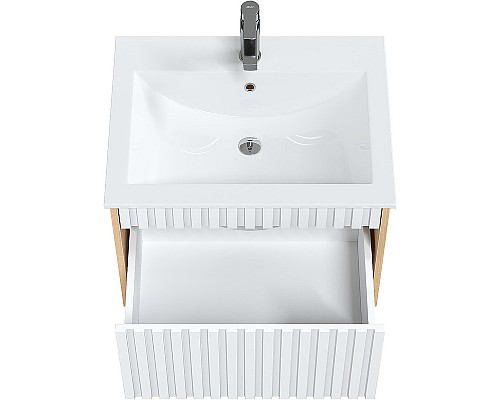 Тумба под раковину Onika Дайлер 60 106150 подвесная Белая Дуб сонома