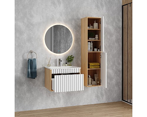 Тумба под раковину Onika Дайлер 60 106150 подвесная Белая Дуб сонома