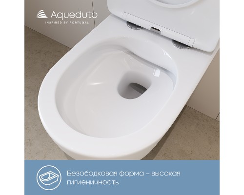 Унитаз Aqueduto Ovo OVO0120 подвесной Белый матовый с сиденьем Микролифт