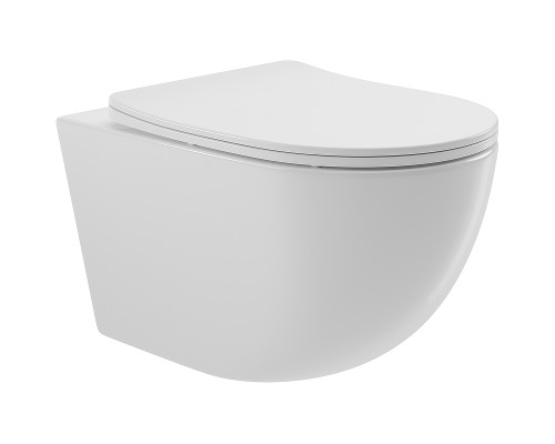 Комплект унитаза с инсталляцией Aqueduto Ovo AQDS023 с сиденьем Микролифт и Черной матовой клавишей смыва