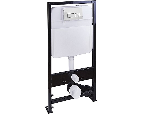 Комплект унитаза с инсталляцией SantiLine SL-5027+SL-01 с сиденьем Микролифт и клавишей смыва Хром